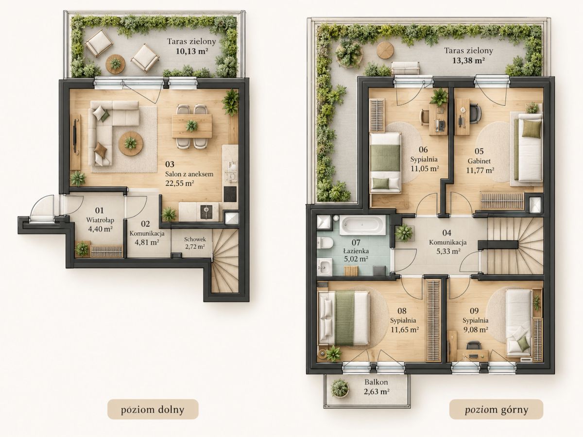 5 pokoi | 84 m2 | Taras na Dachu | RKM | - ujecie 6